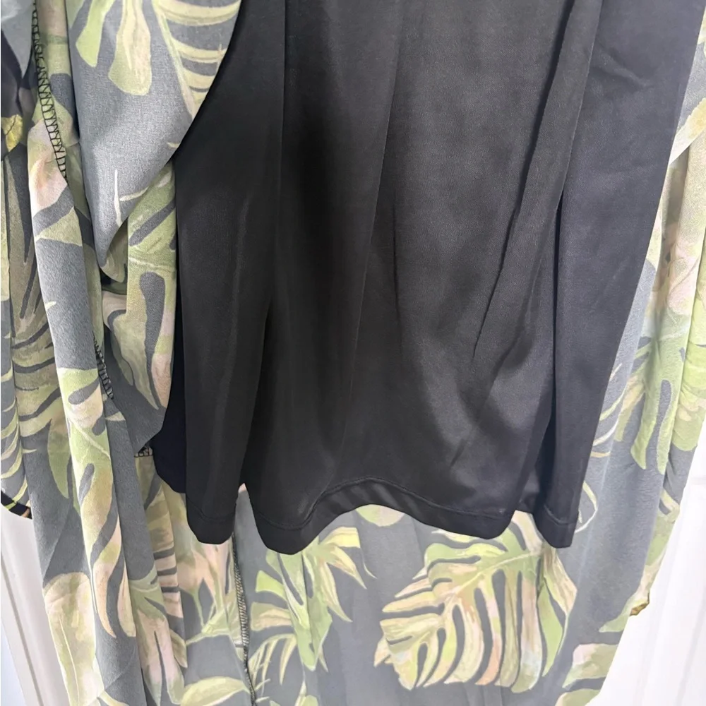 Baltic Born Encinitas Black and Green palm maxi Dress large - Picture 10 of 13